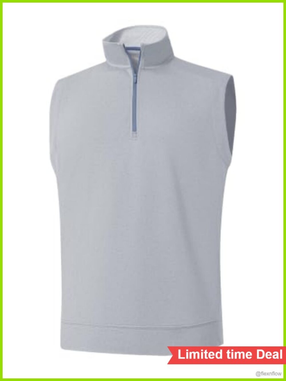 Men's Quarter Zip Golf Vest Mock Neck Lightweight Polyester Stretch Sleeveless